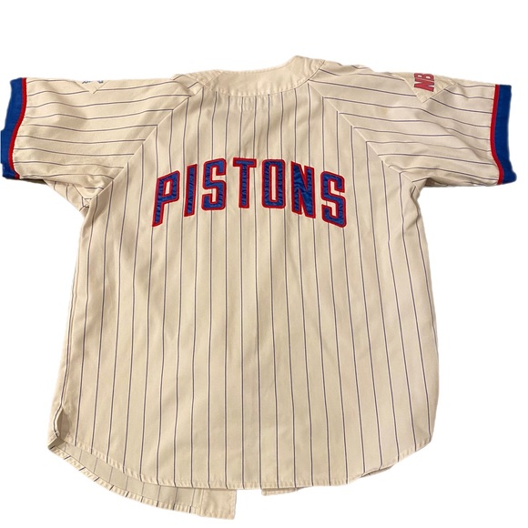 RARE Vintage Starter Detroit Pistons Baseball Jersey - Picture 6 of 6